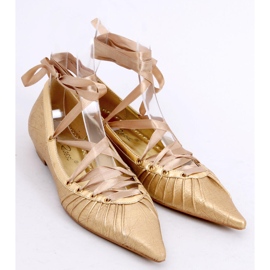 Ballerinas mit Schleife um den Knöchel 391029-2 Bronze gelb