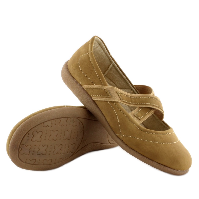 Bequeme Ballerinas 7267 Kamel braun