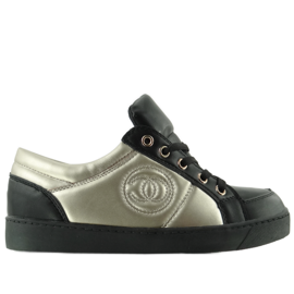Chanelki Turnschuhe Y612 schwarz und gold mehrfarbig