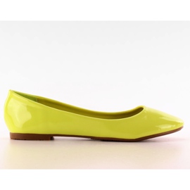 Glatt beschichtete Ballerinas T176 Green gelb