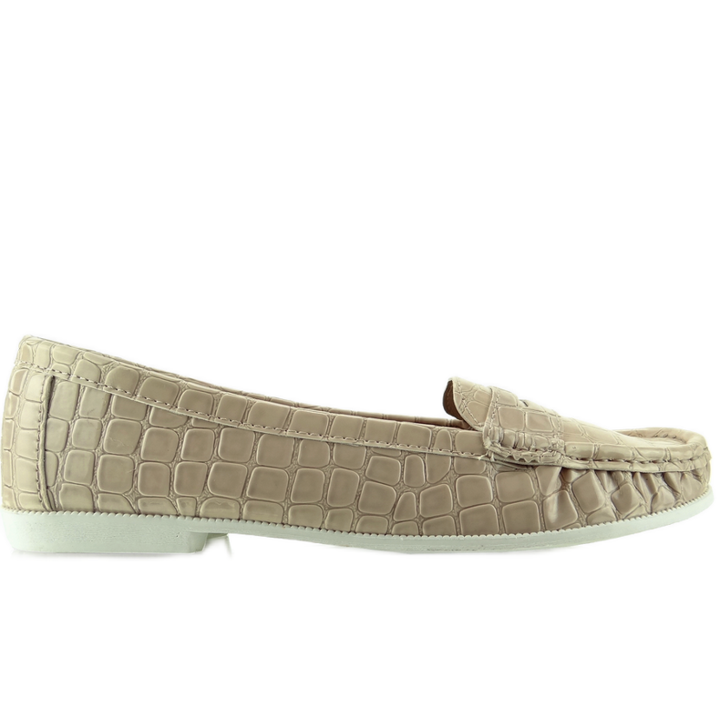 Damen-Slipper Schlangenhautstruktur Beige