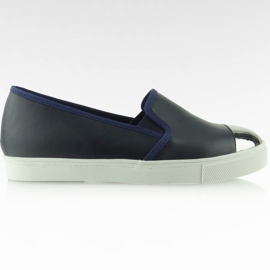 Slip-On mit Abzeichen an den Zehen Y632 Navy marineblau
