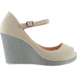 Sandalen Meliski Koturn Kariert S11 rosa mehrfarbig