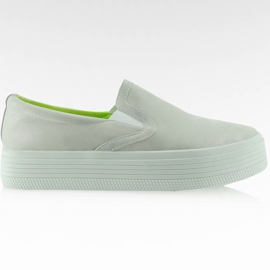 Schlüpfen Sie in eine hohe Sohle E408 Silber grau