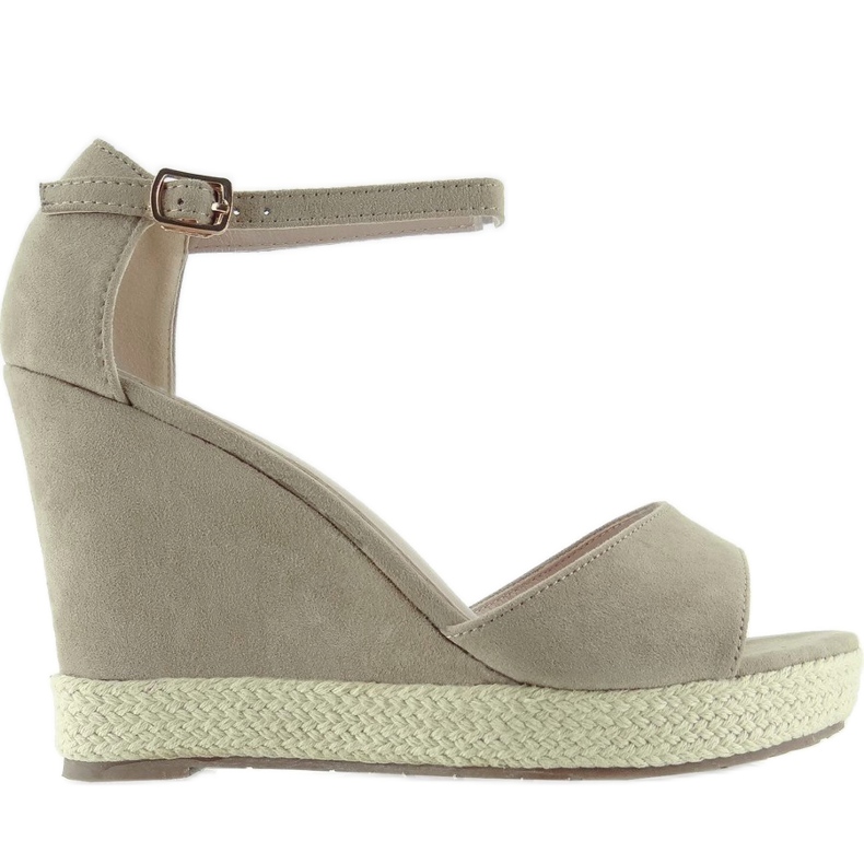 Keilsandalen, Aprikosenseil aus Leinen braun