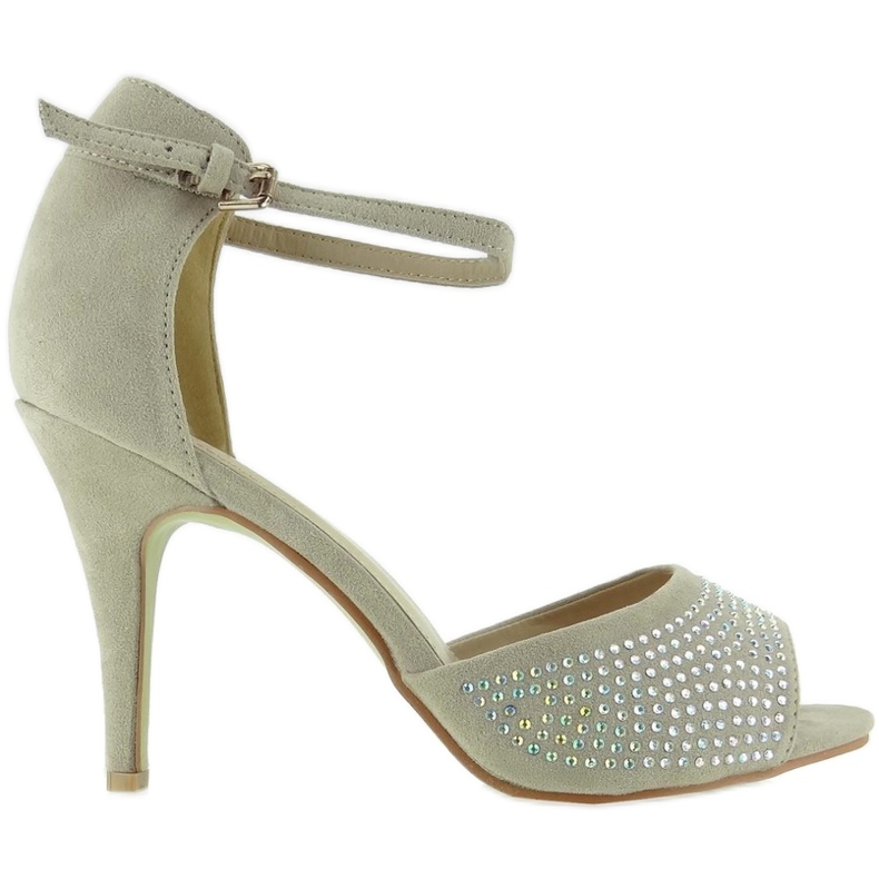 Offene Pumps auf einem Stift F3053 Beige