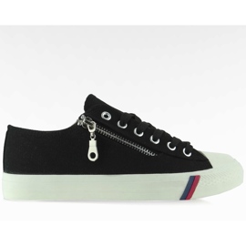 Klassische Canvas Sneakers D583 schwarz