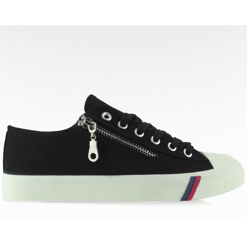 Klassische Canvas Sneakers D583 schwarz