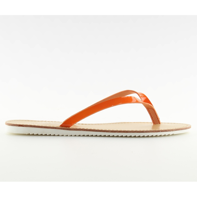 Hausschuhe, weiße Sohle LS-76 Orange