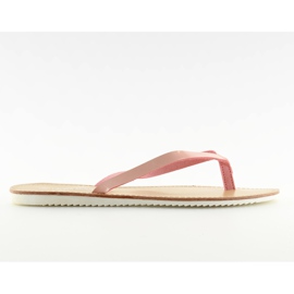 Hausschuhe, Flip-Flops, weiße Sohle LS-76 Pink rosa