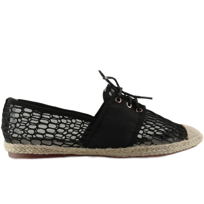 Damen-Schnür-Espadrilles PT125 Schwarz