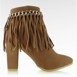 Stiefeletten mit breiten Absätzen Camel braun