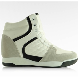 Sneakers Wildleder BKA-127 White weiß schwarz grau