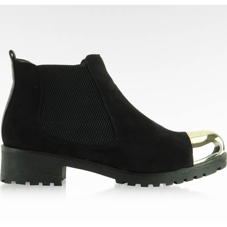 Jodhpurstiefel mit goldener Spitze A89387 Schwarz