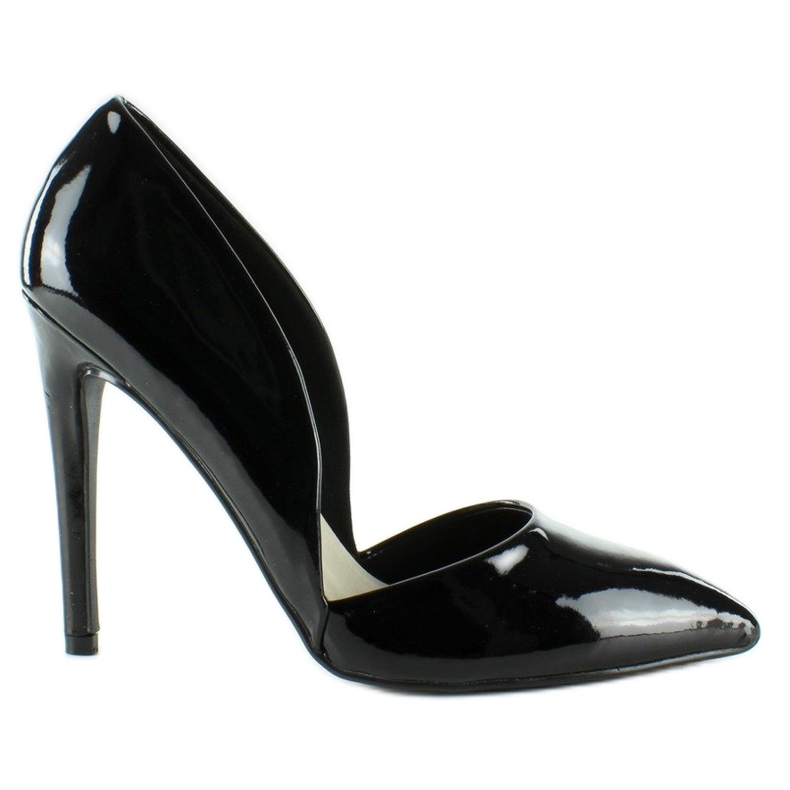 Lackierte Pumps mit Vertiefungen EE05 Schwarz