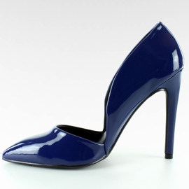 Lackierte Pumps mit Ausschnitten EE05 Blau mehrfarbig