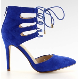 High-Heel Wildleder gebunden am Cobalt Knöchel blau