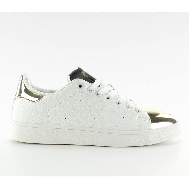 Sportschuhe Spiegel Zehen Q56 Weiß / Gold gelb