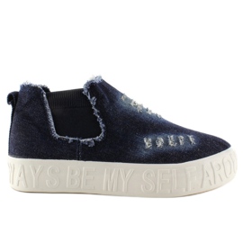 High-Top-Sneakers Z-5 Navy geprägte Inschriften marineblau