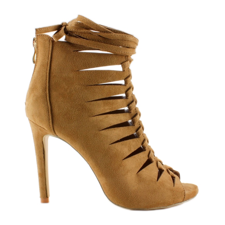 Offene Springboots Wildleder 4018 Dunkelbeige braun