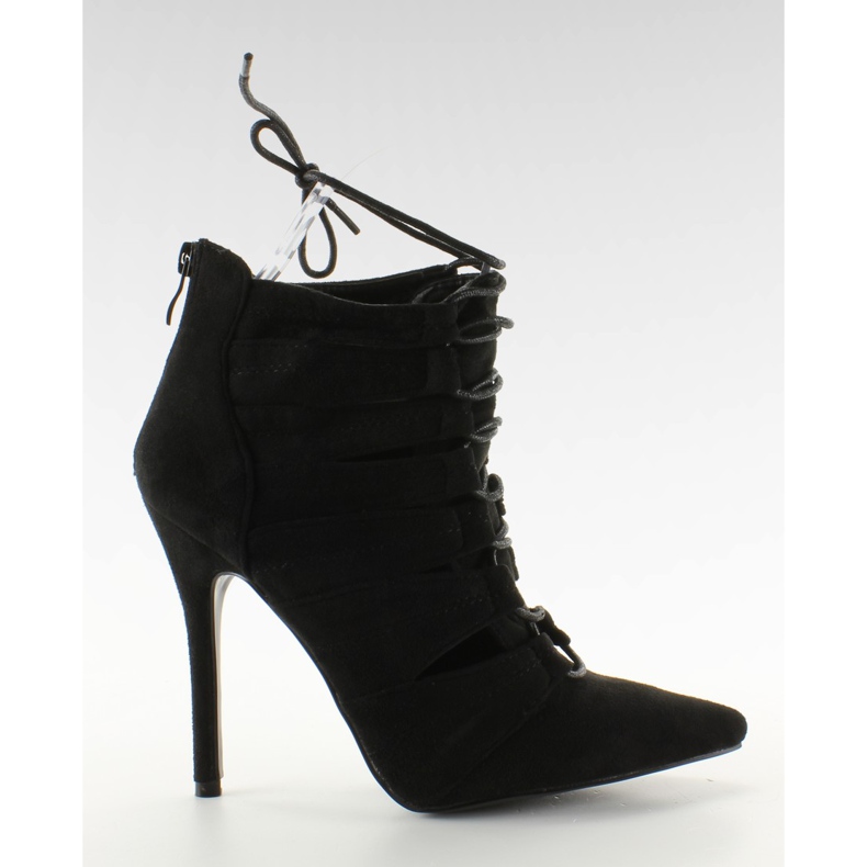 Schnürstiefel mit Stilettoabsatz 11048 Schwarz