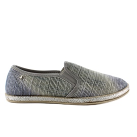 Stilvolle, grau schattierte Slip-On-Sneakers blau