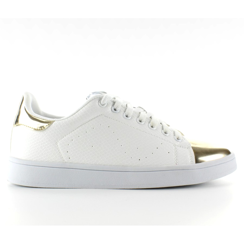 Turnschuhe mit metallischen Zehen YP-01 Gold weiß gelb