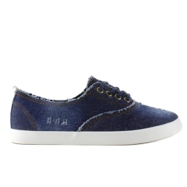 XIN11P Oxford-Sneaker aus blauem Denim navy blau