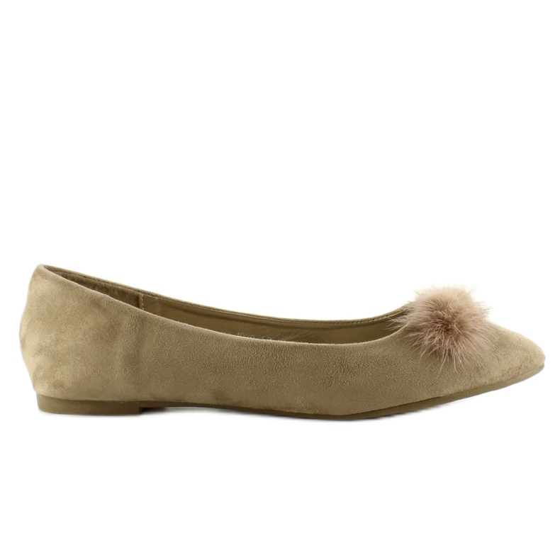 Ballerinas mit Flausch an den Zehen JP39 Khaki