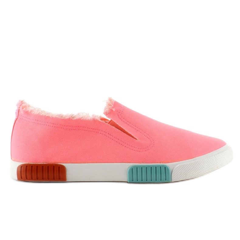 Jeans Turnschuhe bunte Sohle BL65 Pink rosa