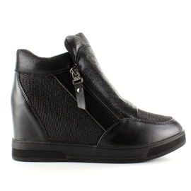 Turnschuhe auf einem versteckten Keil 2017-1 Schwarz