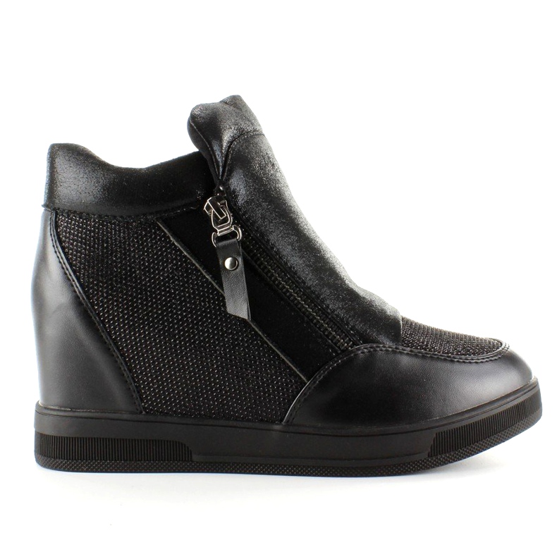 Turnschuhe auf einem versteckten Keil 2017-1 Schwarz