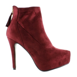 Wildlederstiefel auf der Jw-8F8520-Plattform rot