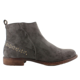 Chelsea Boots mit dekorativem Muster 99-237 Grau