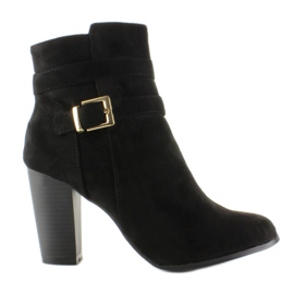 Wildlederstiefel mit hohem Absatz SQ06 Schwarz