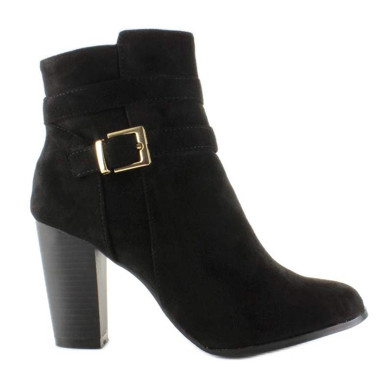 Wildlederstiefel mit hohem Absatz SQ06 Schwarz