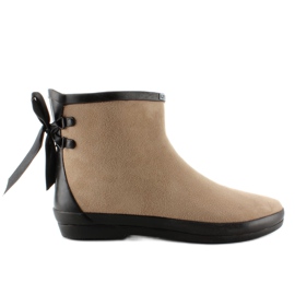 Kurze Gummistiefel mit Wildleder 89-51 Beige