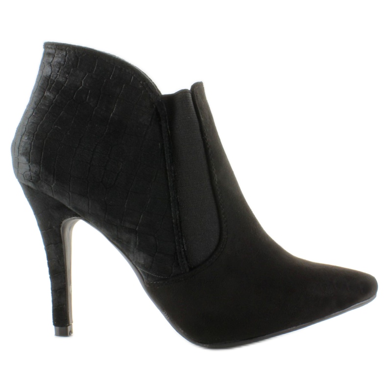 Elegante Stiefel auf hohem Absatz Wildleder 1080 Schwarz