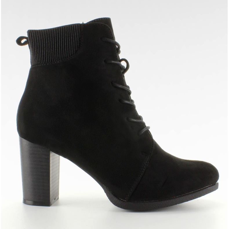 Schnür-Wildleder C306 Schwarz