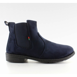 Jodhpur-Stiefel aus Wildleder mit 87-3 D. Blauer Einlage marineblau