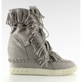 Wildleder Sneaker mit Quasten BL-10 L. Grau