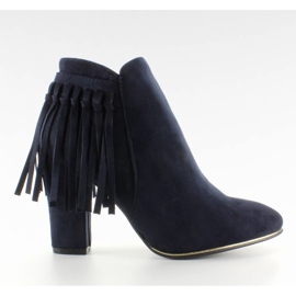 Stiefel mit goldener Paspel B908D D. Blau marineblau