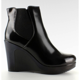 Voller Stiefel Jodhpur Stiefel auf Keil Schwarz