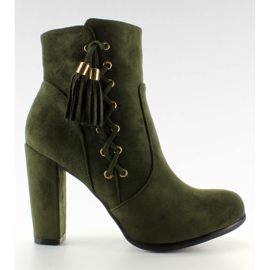 Stiefel Wildleder dekorativ Laced Green grün
