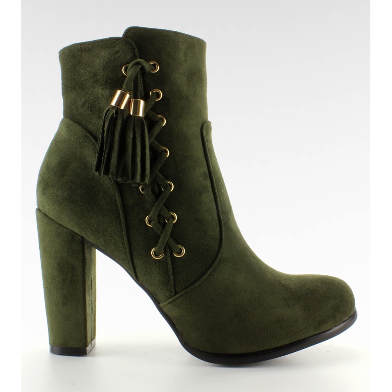 Stiefel Wildleder dekorativ Laced Green grün
