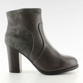 Stiefel im High Heel Wildleder-Gesicht 6076-Ga grau