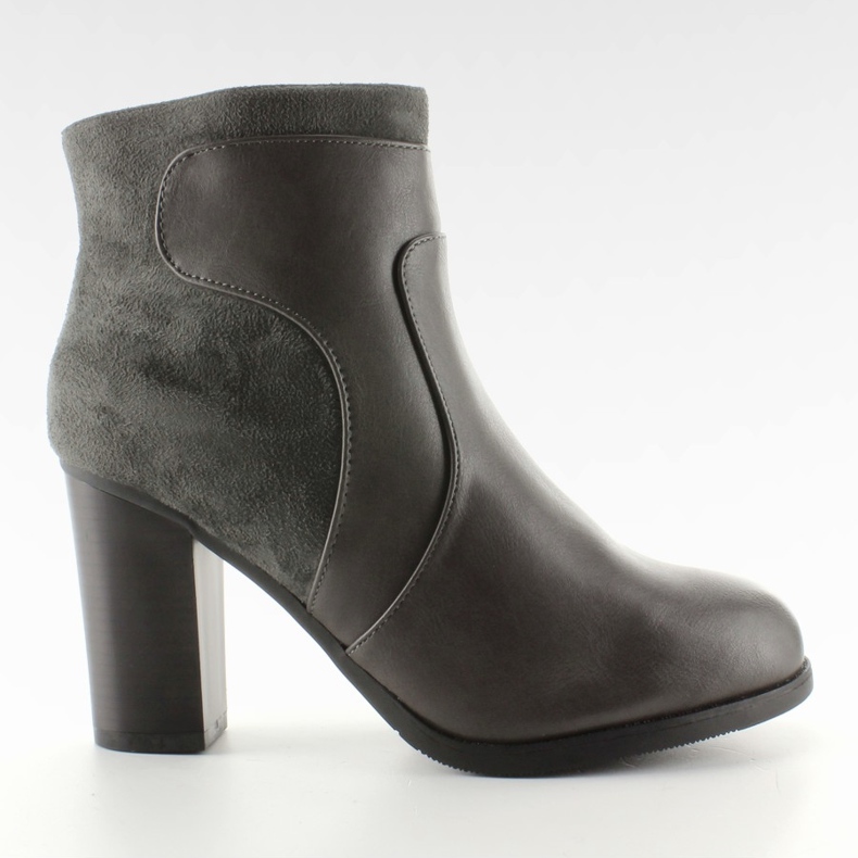 Stiefel im High Heel Wildleder-Gesicht 6076-Ga grau