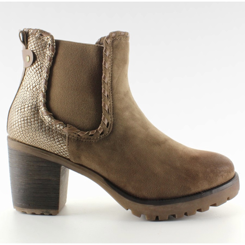 Stiefel mit Schlangenmotiv 725. Khaki schwarz