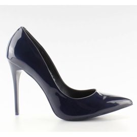 Glatte lackierte Ohrstecker E396 Navy navy blau