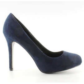 Wildleder Runde Zehen 1738-1 Blau marineblau